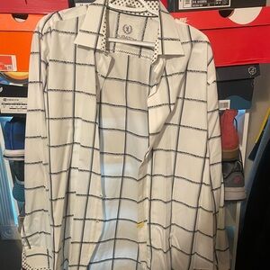 Bugatchi white with black stripes extra large dress shirt